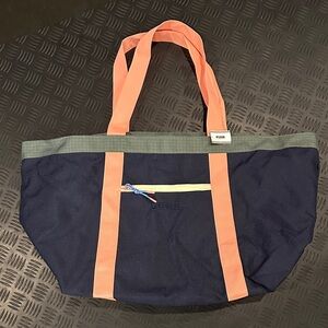 PINK Victoria's Secret Coral and Navy Tote